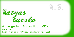 matyas bucsko business card